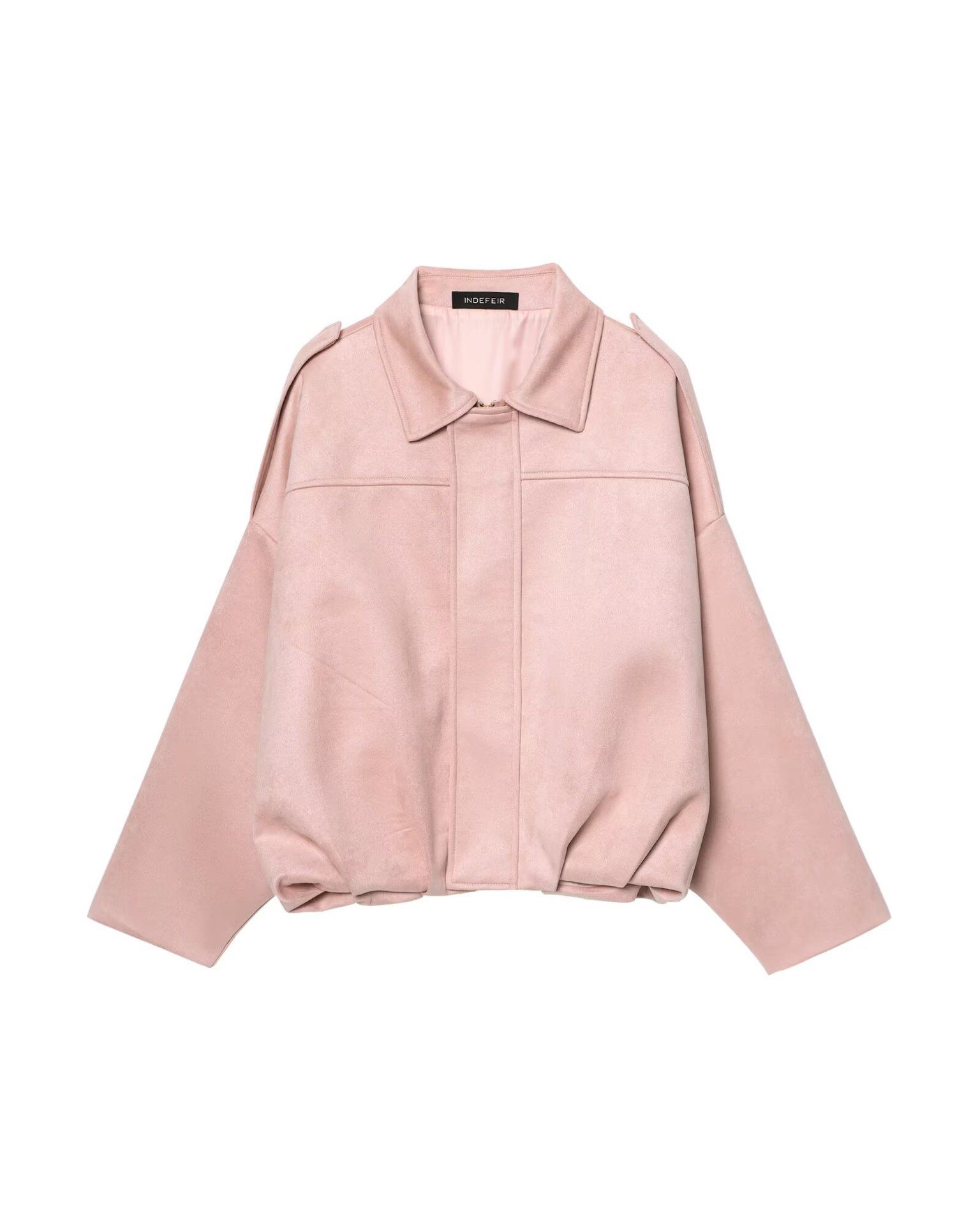 Faux Suede Bomber Jacket - Stylish Aviator Outerwear KUN-00075