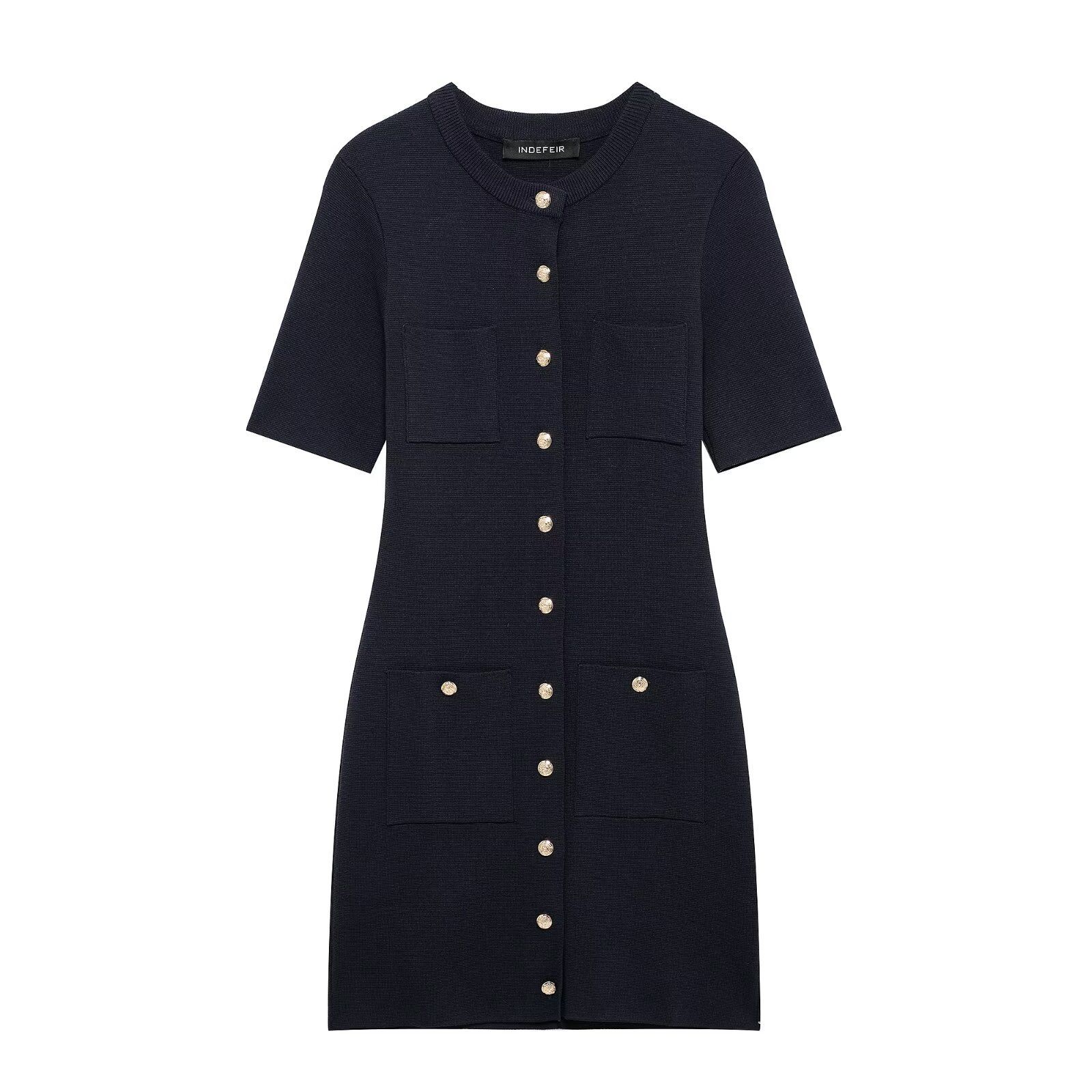 Knit Mini Dress - Classic European Style KUN-00003