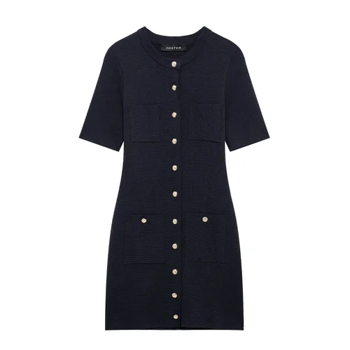 Knit Mini Dress - Classic European Style KUN-00003