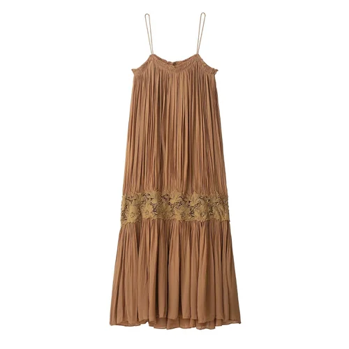 Women's Embroidered Sundress - Wrinkle Texture A-Line Dress KUN-00210