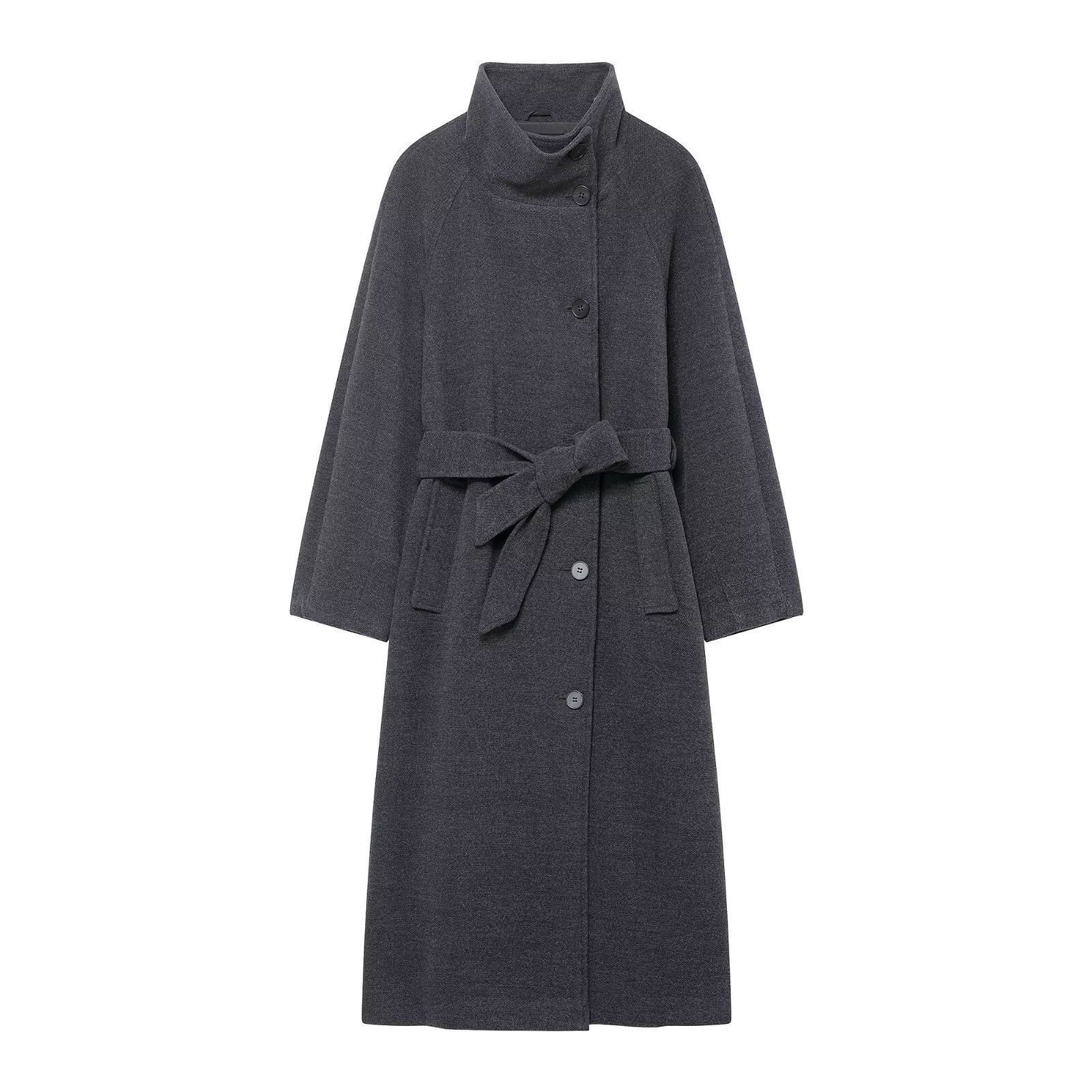 Cappotto trench da donna con cintura - Elegante cappotto casual KUN-00054