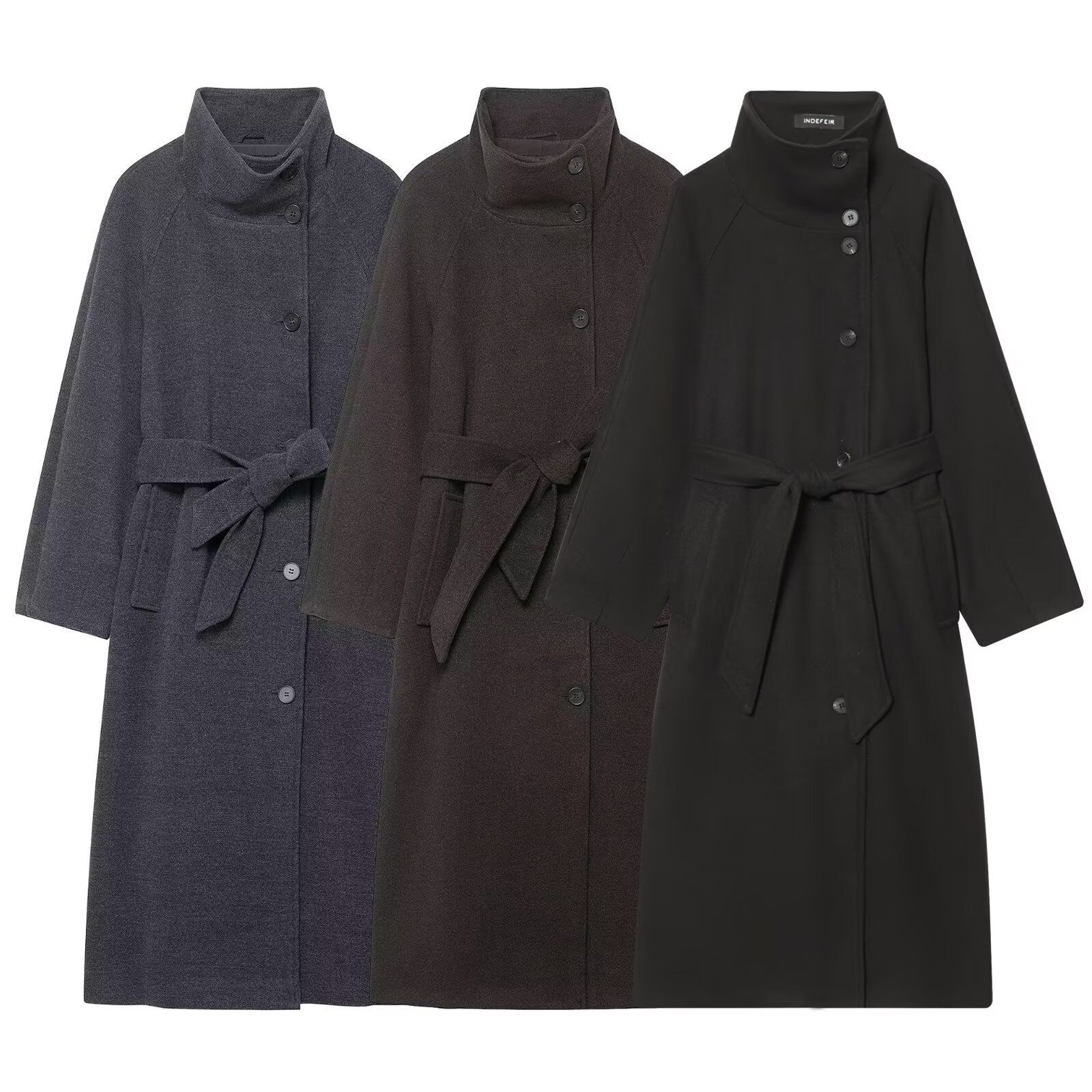 Cappotto trench da donna con cintura - Elegante cappotto casual KUN-00054