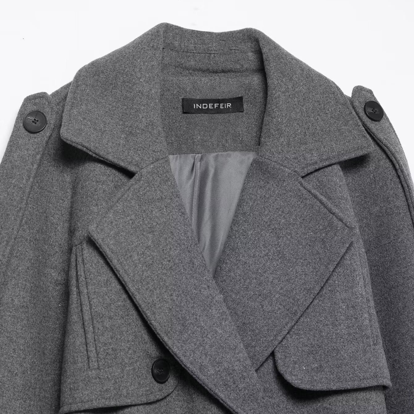 Women's Trench Coat with Belt - Double Breasted Fashion Overcoat KUN-00055