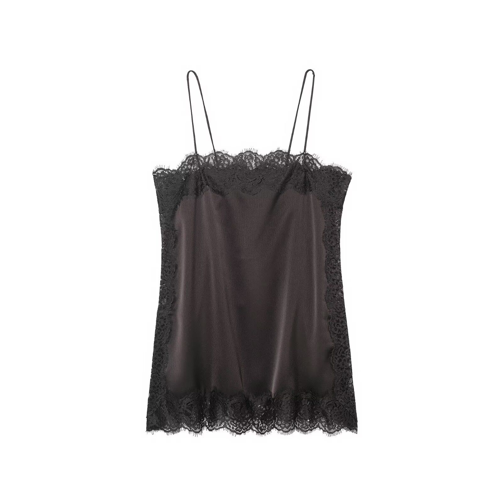Silk Satin Lace Top - Elegant European Style KUN-00084