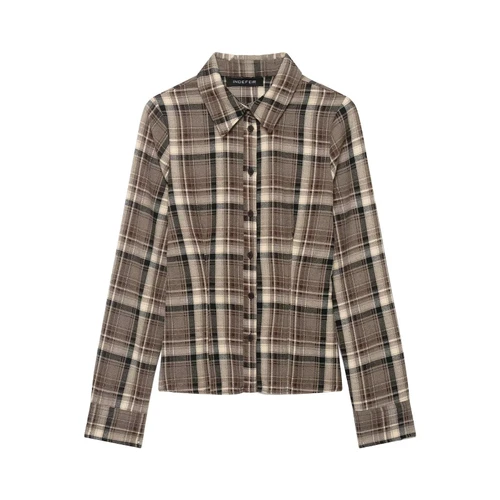 Fitted Plaid Shirt - Chic European Style KUN-00079