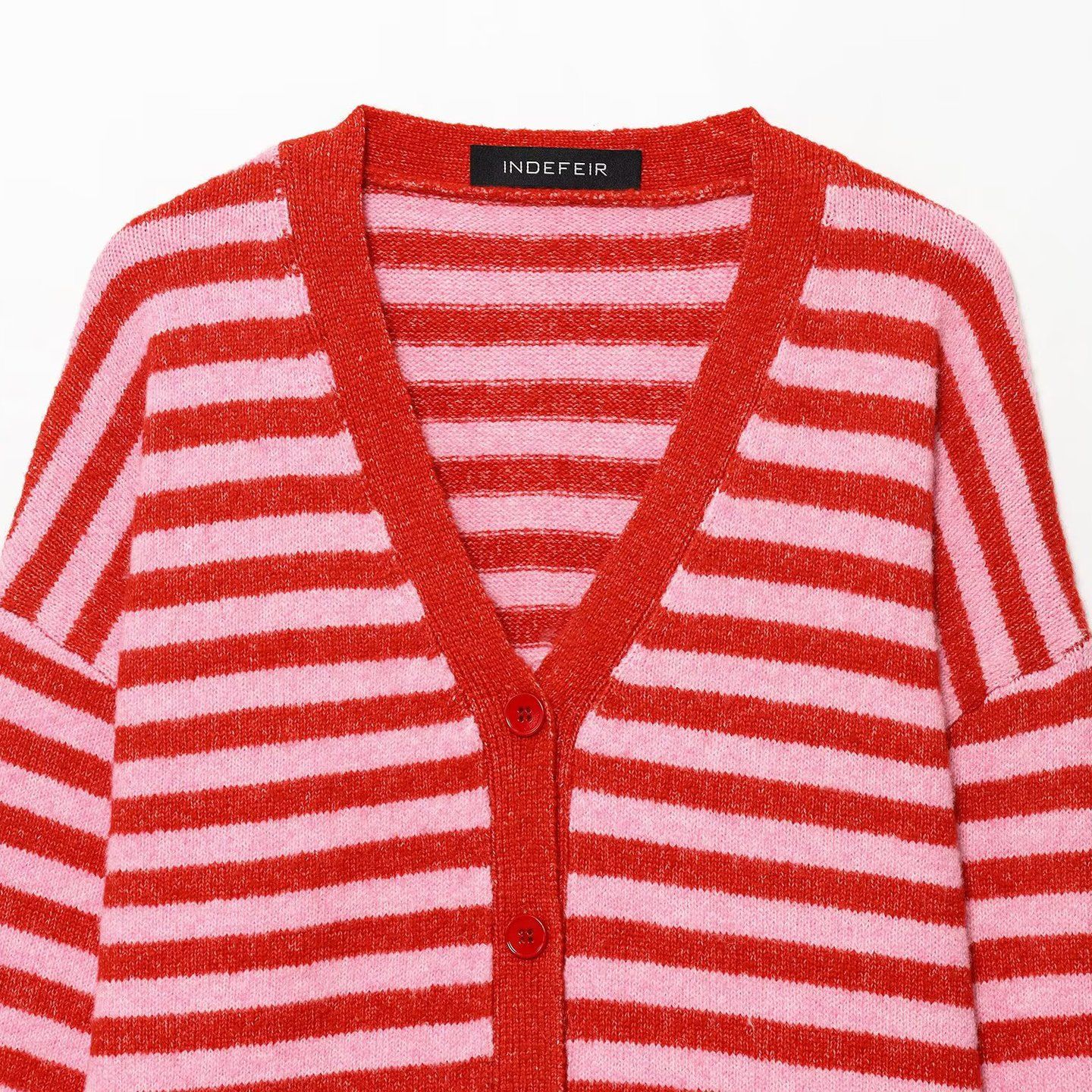 Striped Knit Cardigan - Oversized Casual Sweater KUN-00079