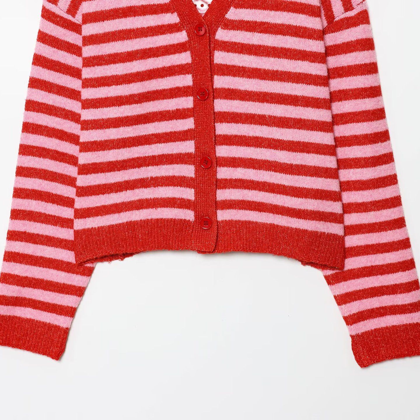 Striped Knit Cardigan - Oversized Casual Sweater KUN-00079