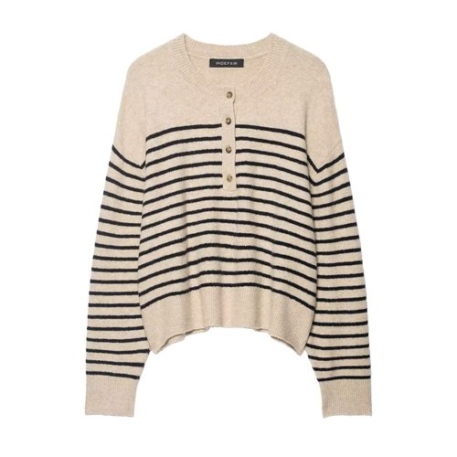Striped Knit Top - European Chic Casual Sweater KUN-00100