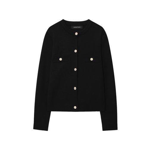 Knit Cardigan - Gold Button Embellished Trendy Casual Jacket KUN-00039