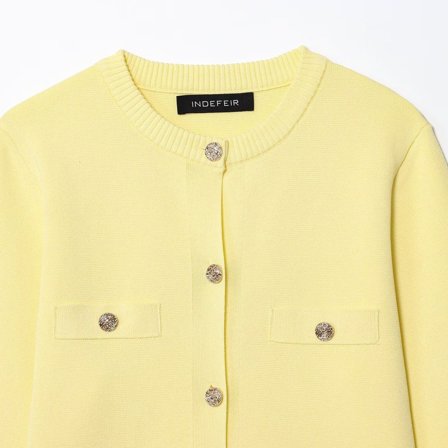 Cárdigan de punto - Chaqueta informal moderna con botones dorados KUN-00039