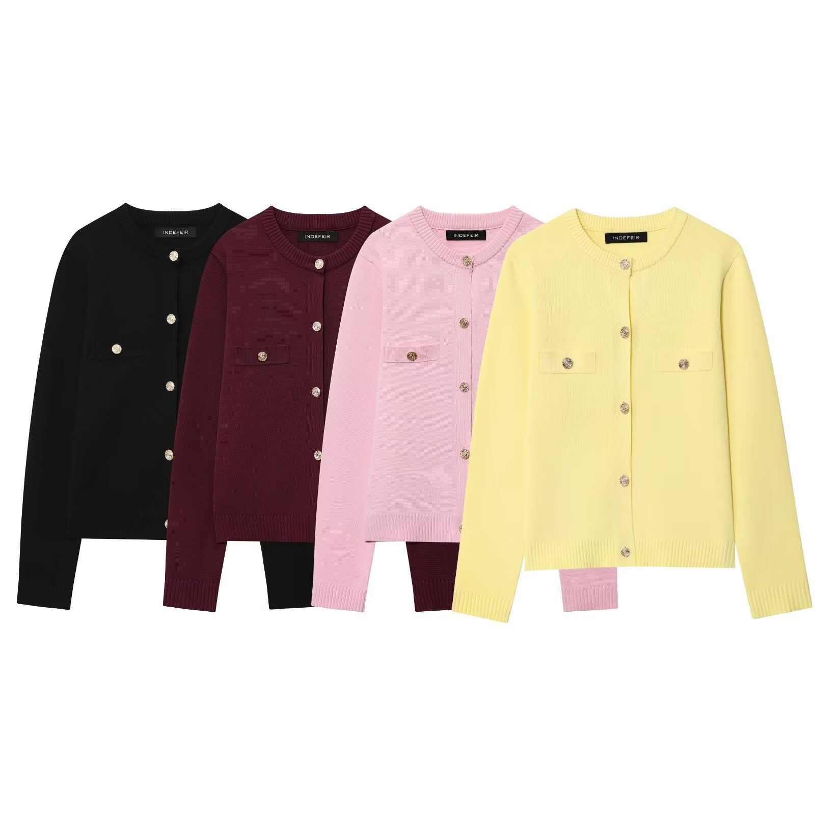 Cárdigan de punto - Chaqueta informal moderna con botones dorados KUN-00039