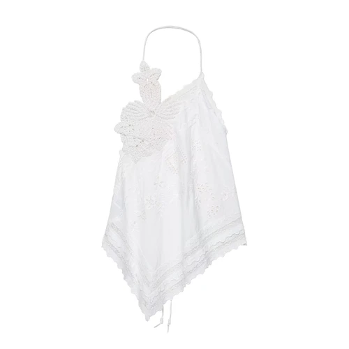 Floral Asymmetric Top - Chic European Style Blouse KUN-00119