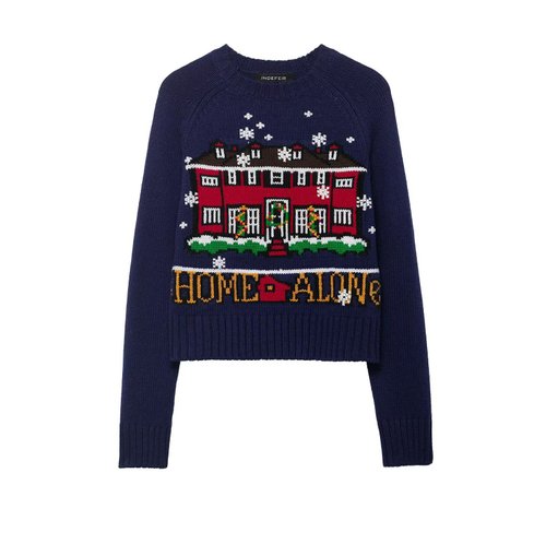 Knit Sweater - Jacquard Pullover - Home Alone Inspired KUN-00064