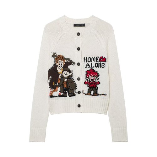 Jacquard Knit Cardigan - "Home Alone" Inspired, European Style KUN-00091