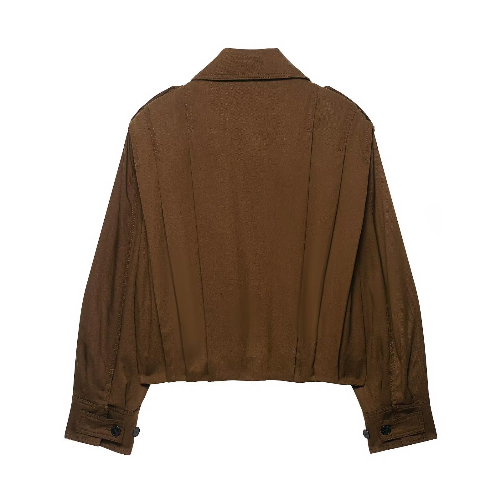 Giacca da donna alla moda con pieghe e cintura KUN-00144