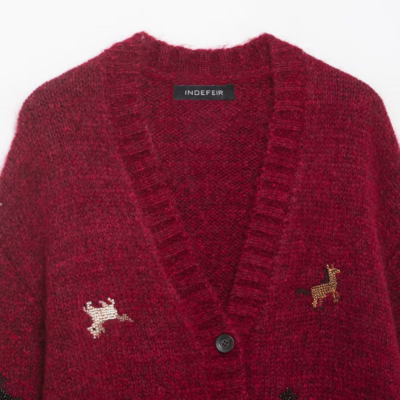 Gebreid mohair vest - Stijlvol damesvest met paardendesign KUN-00087