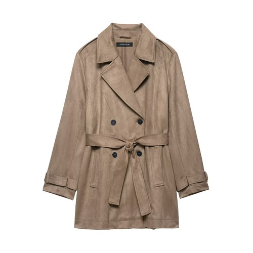 Suede Trench Coat - Fashionable & Casual KUN-00020