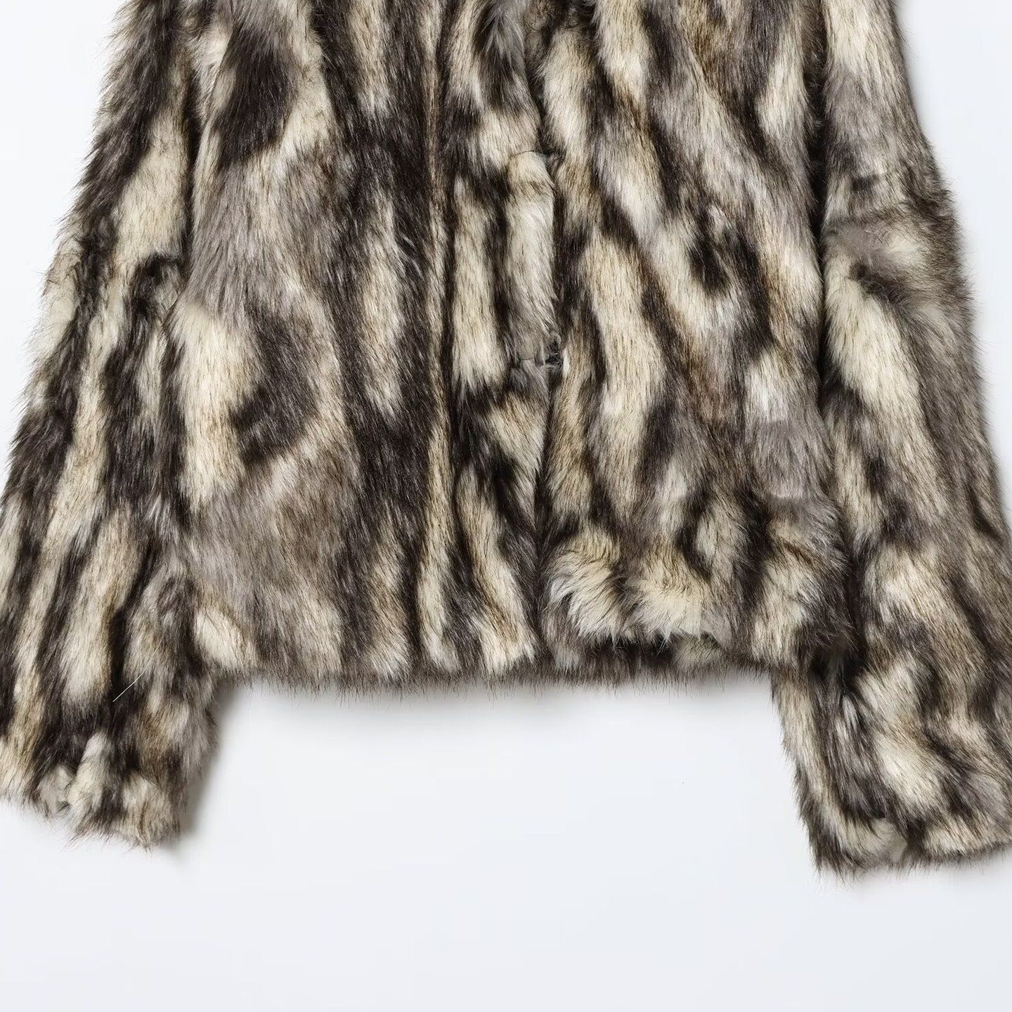 Abrigo de piel sintética para mujer, chaqueta oversize de moda KUN-00022