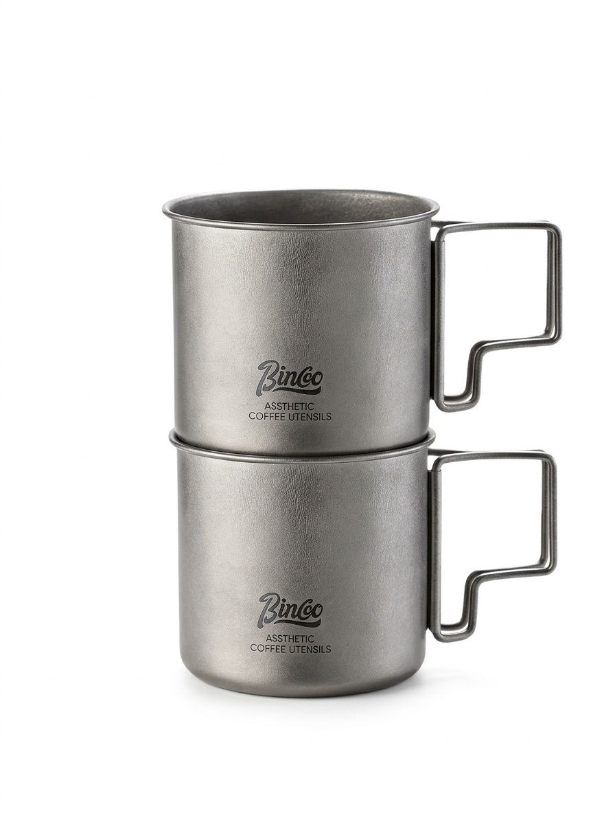 Bincoo Titanium Coffee Mug - Lightweight Outdoor Camping Cup 330ML