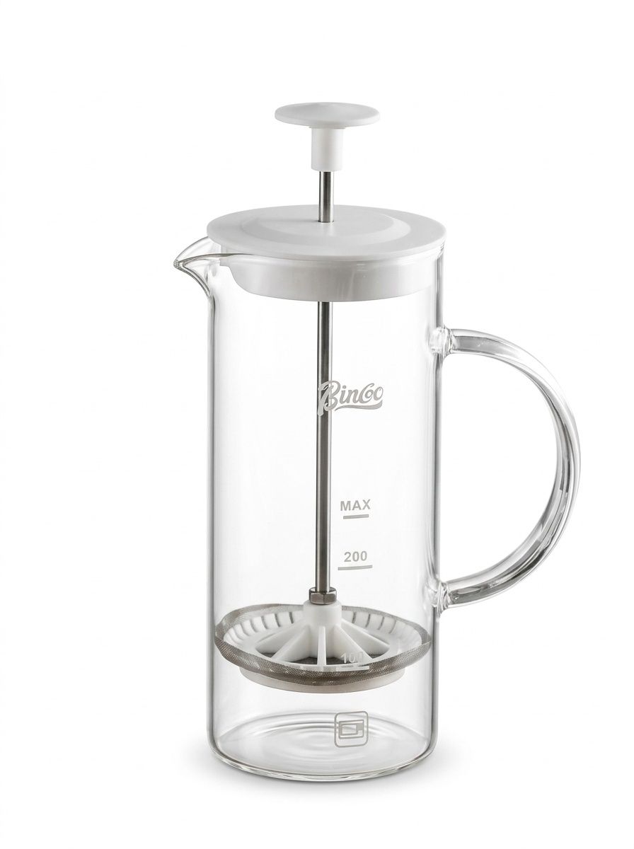 Bincoo Glass Milk Frother & French Press Coffee Maker