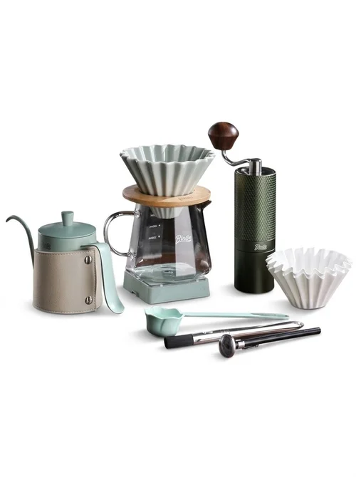 Premium Pour Over Coffee Maker Set with Grinder & Kettle