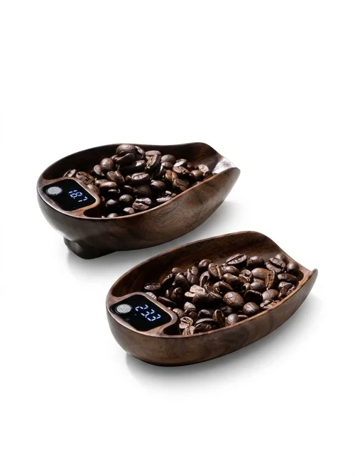 Walnut Wood Digital Coffee Bean Scale Scoop for Espresso