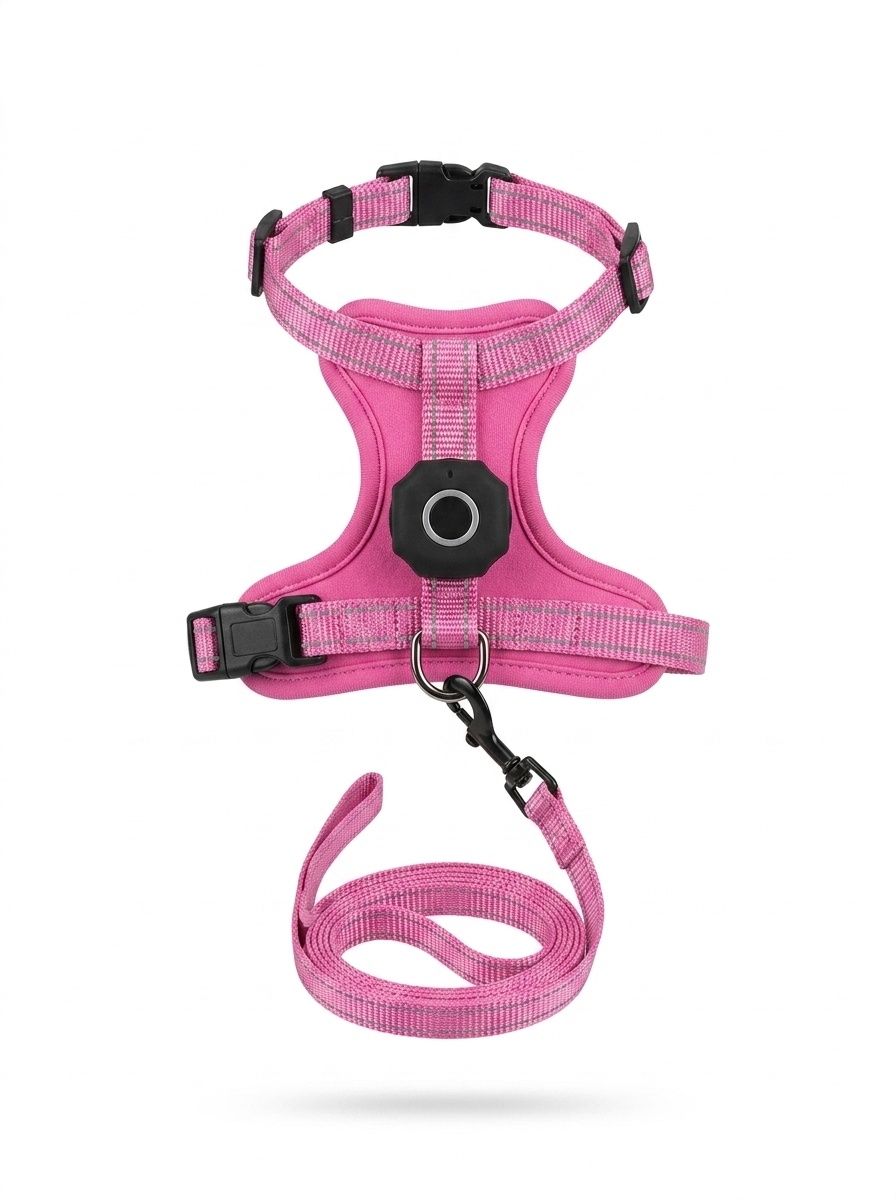 Anti-Escape Cat Harness & Leash Set with GPS Tracker Holder