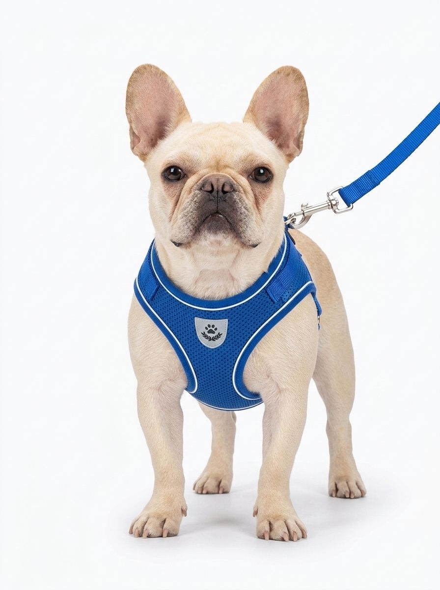 Breathable Mesh Pet Harness & Leash Set with Reflective Strip