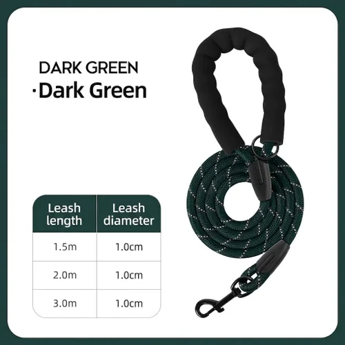 Reflective Dog Leash with Padded Handle - Durable Nylon Pet Lead