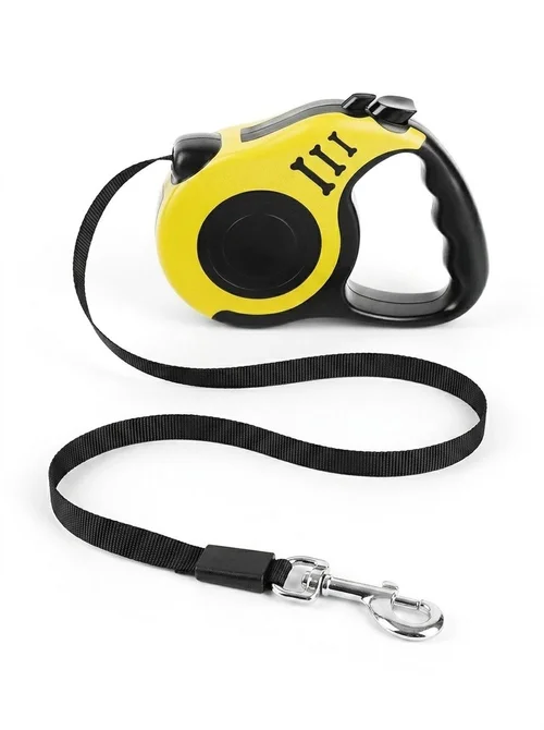 Retractable Dog Leash with One-Button Lock & Ergonomic Handle