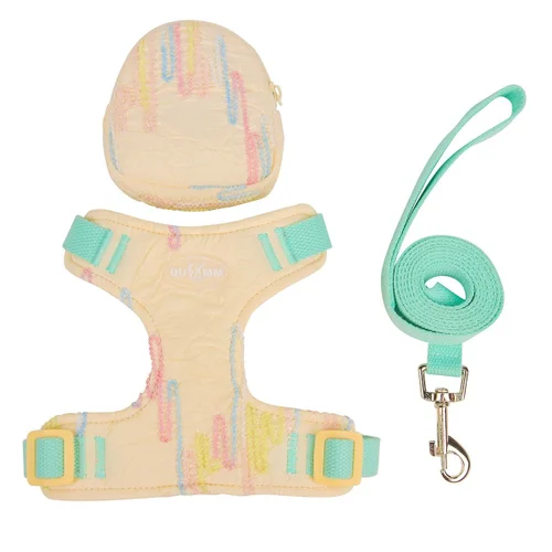 Adjustable Pastel Pet Harness & Leash Set with Mini Backpack