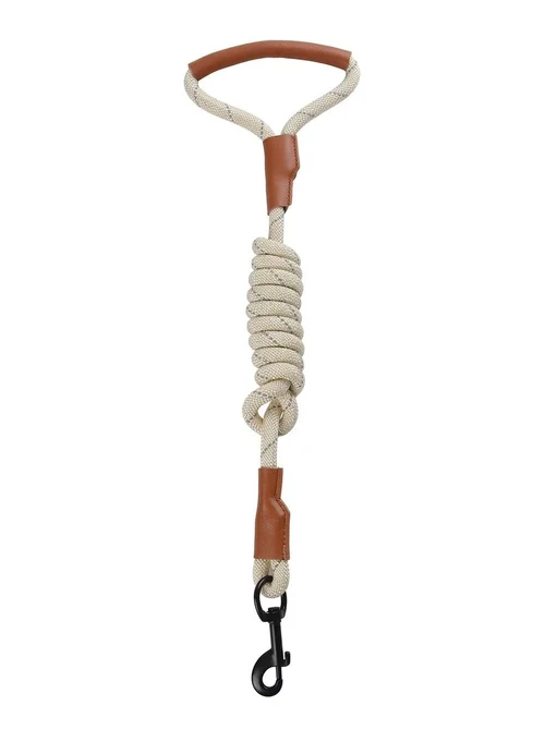 Durable Reflective Dog Leash with Comfortable Leather Handle