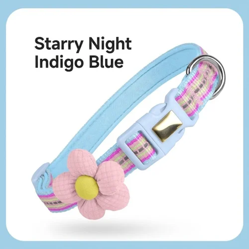 Reflective Flower Pet Collar with Engravable ID Tag for Pets