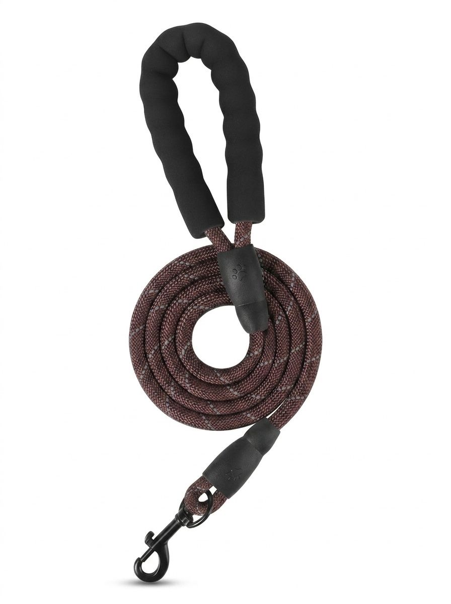 Reflective Nylon Dog Leash with Padded Handle for Medium Large Dogs