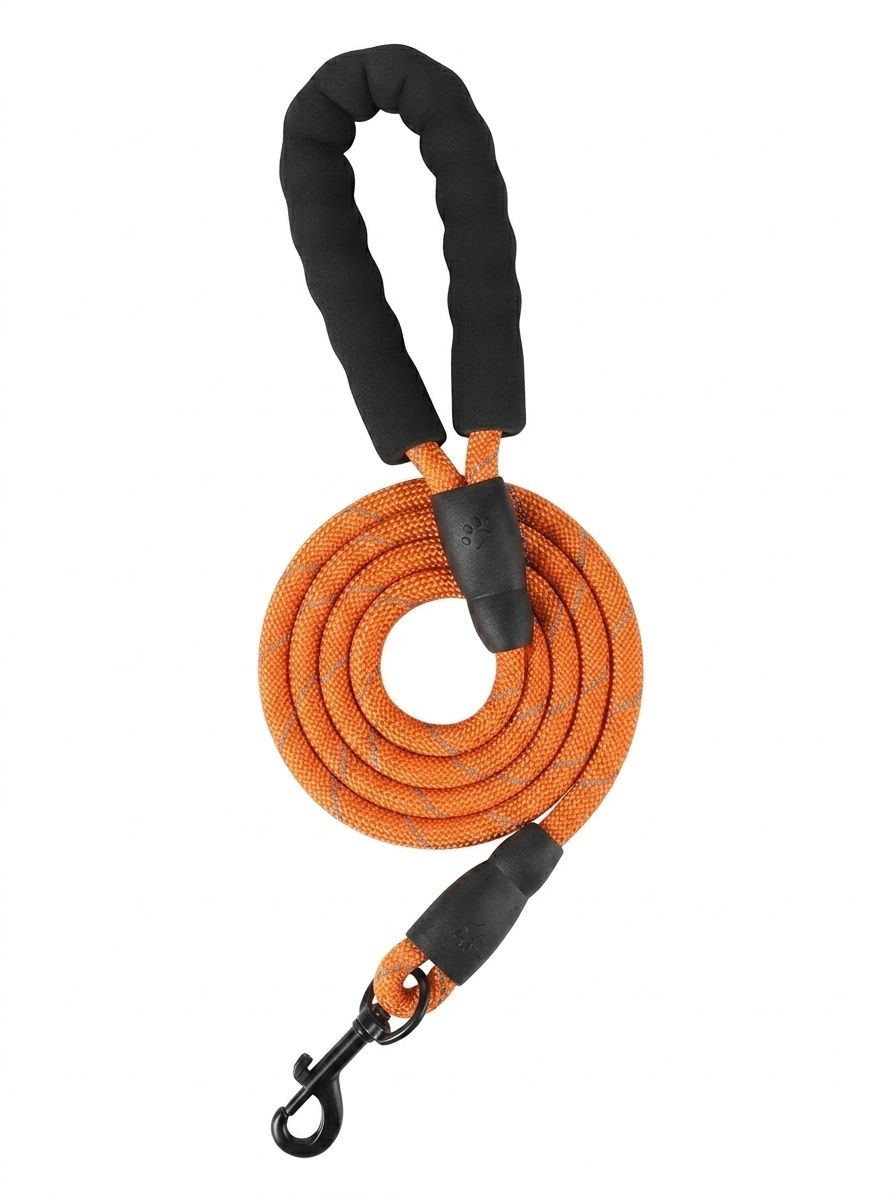 Reflective Nylon Dog Leash with Padded Handle for Medium Large Dogs