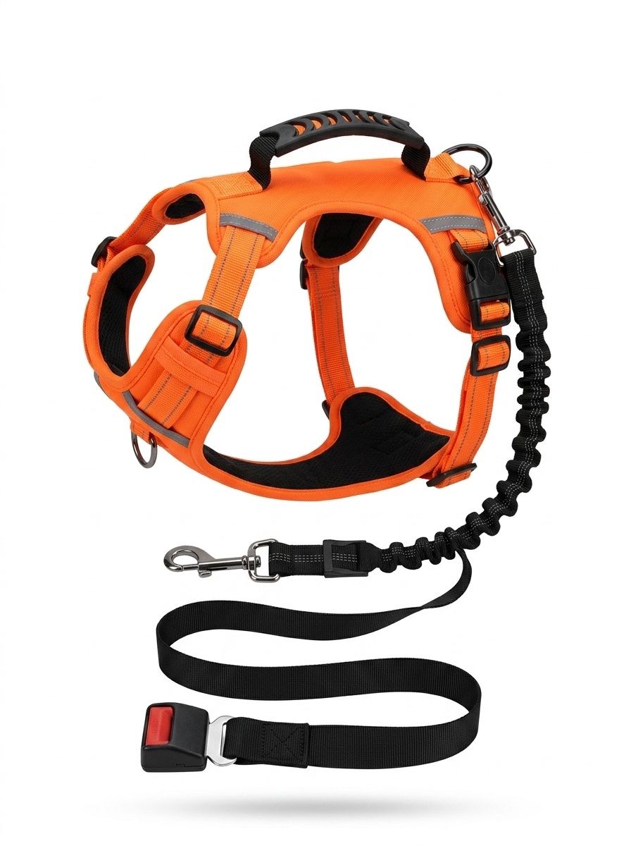 Adjustable Pet Car Seat Belt Leash - Reflective & Elastic
