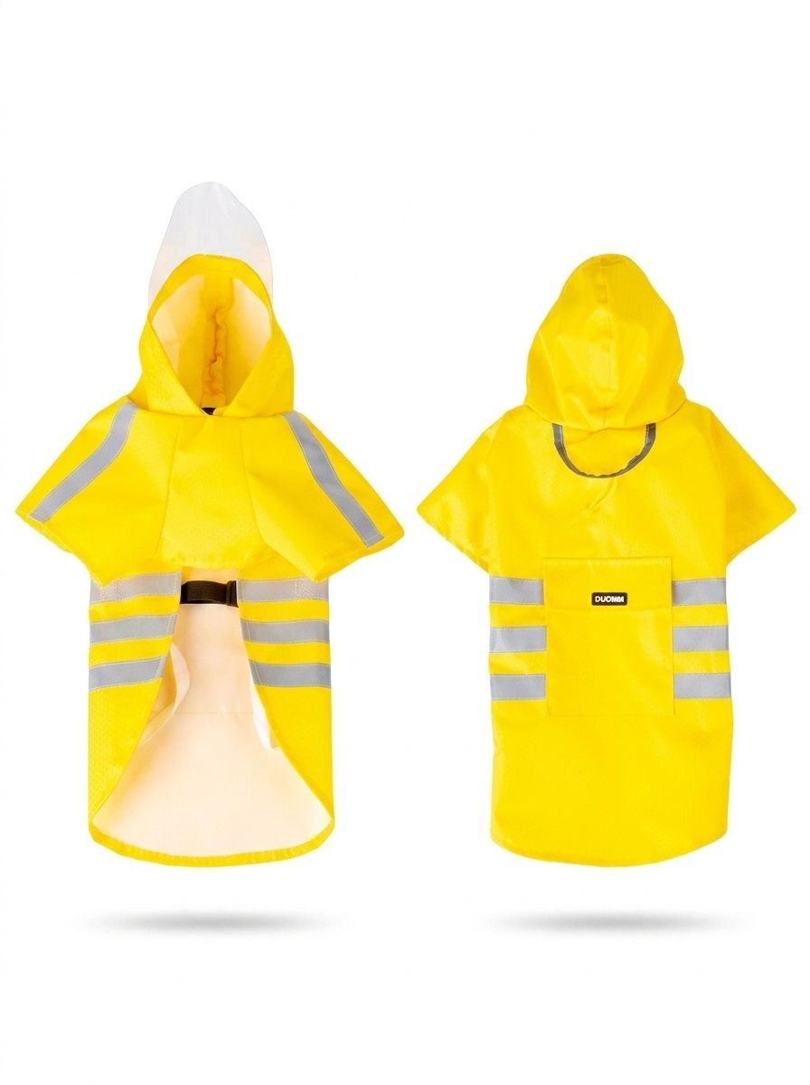 WR Reflective Dog Raincoat with Hood & Leash Hole
