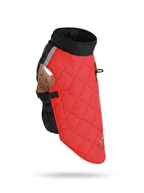 Warm Quilted Dog Coat with Reflective Trim & Adjustable Fit