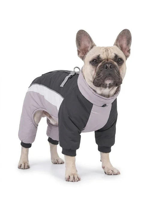 Warm Winter Dog Coat with Harness D-Rings - Reflective Pet Snowsuit