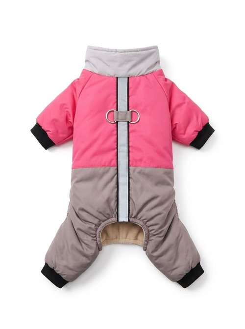 Warm Winter Dog Coat with Harness D-Rings - Reflective Pet Snowsuit