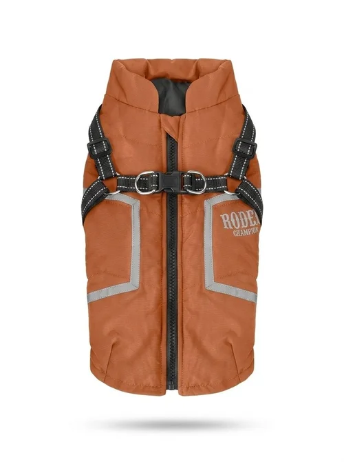 Warm Winter Dog Coat with Built-in Harness & Reflective Trim