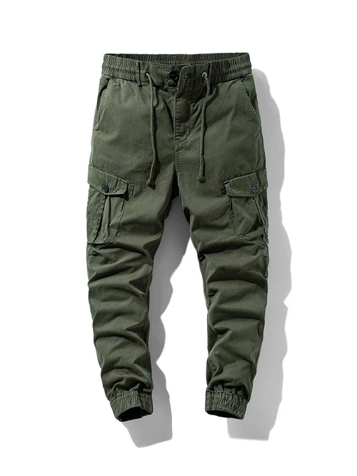 Tapered Stretch Fit Vintage Men's Cargo Pants for Casual Athletic Wear