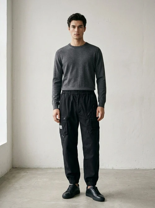 Functional Tapered High Street Men's Cargo Pants for Casual Wear