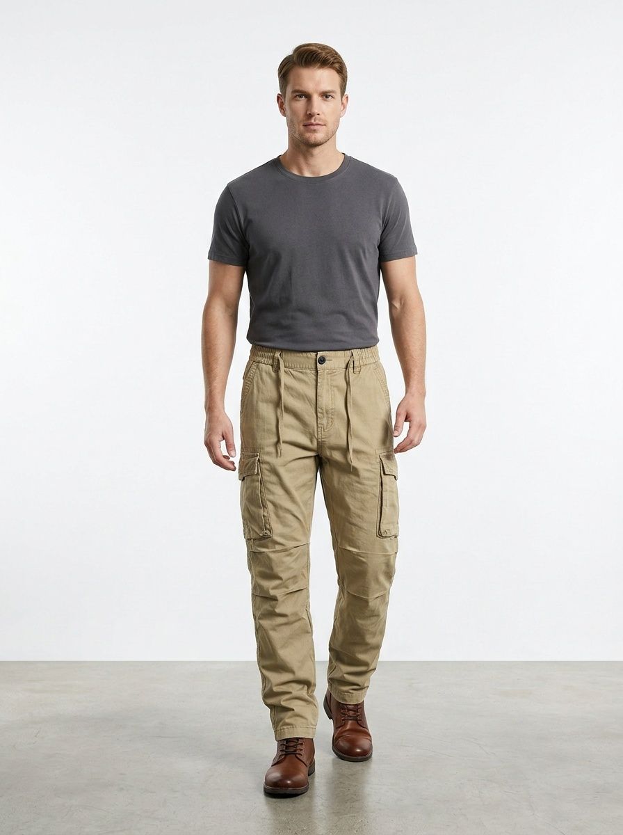 Loose Fit Vintage Straight Leg Men's Cargo Pants for Summer Casual Wear