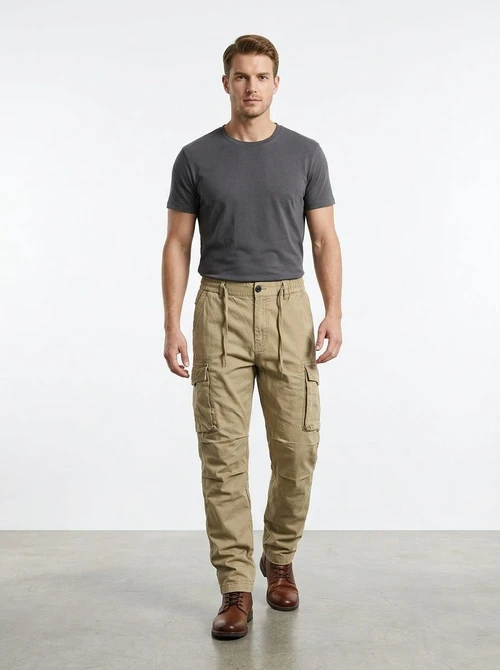 Loose Fit Vintage Straight Leg Men's Cargo Pants for Summer Casual Wear