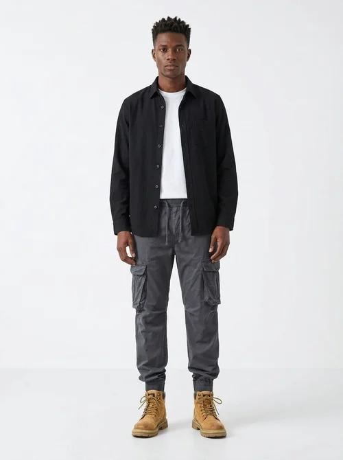 Pantalones cargo holgados y ajustados para hombre, de corte holgado y de peso pesado, para uso informal.