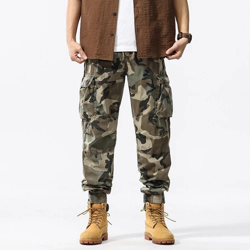 Relaxed Fit Multi-Pocket Camouflage Men's Cargo Pants for Casual Outdoor Wear