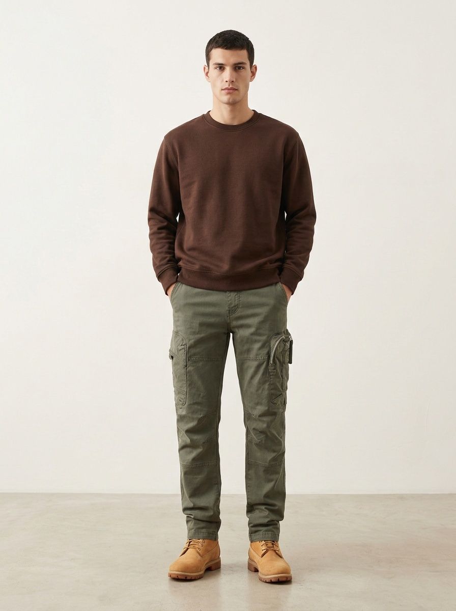 Relaxed Fit Multi-Pocket Camouflage Men's Cargo Pants for Casual Outdoor Wear