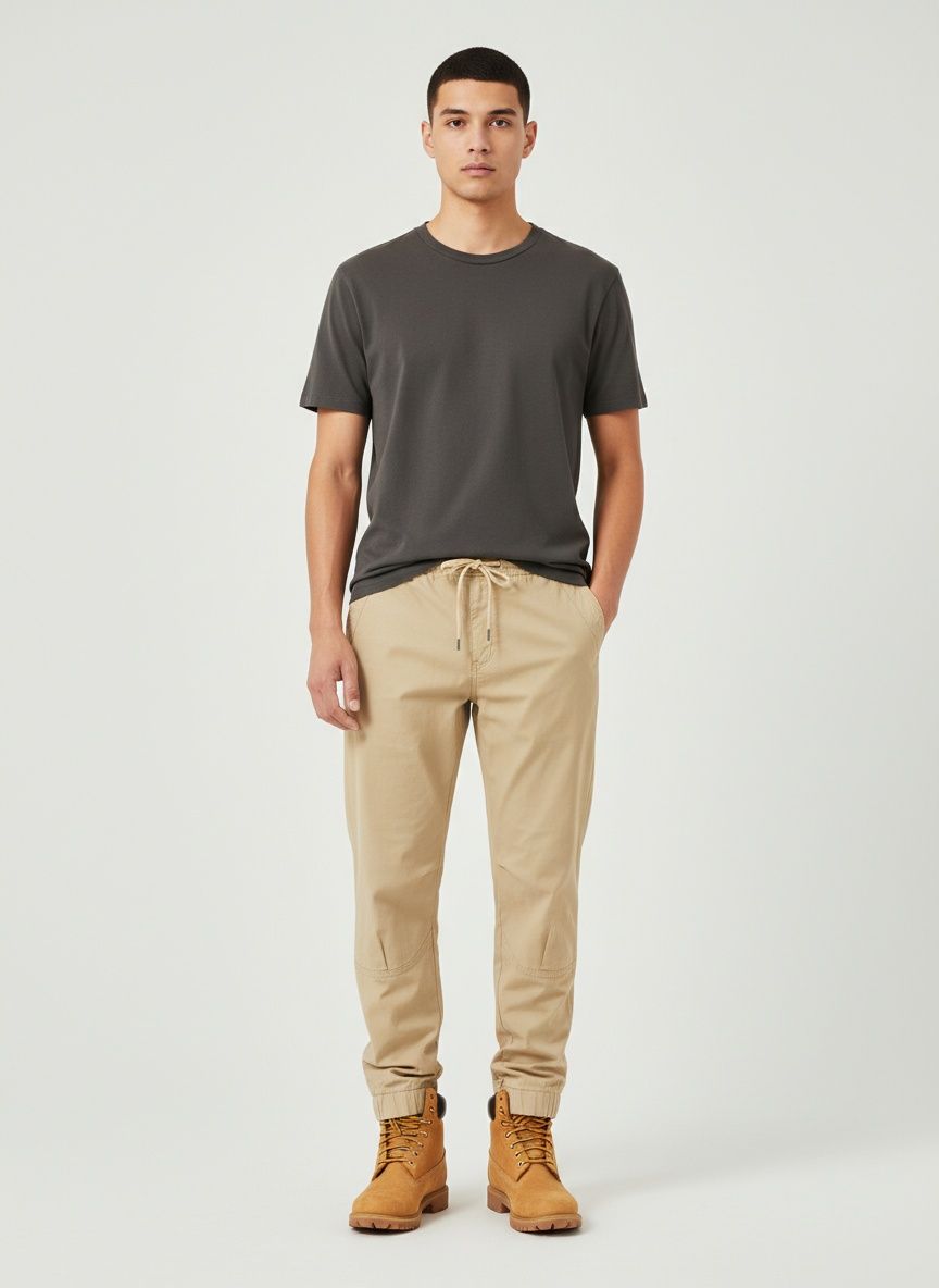 Relaxed Fit Minimalist Drawstring Men's Cargo Pants