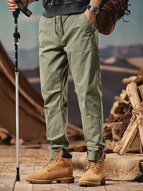 Relaxed Fit Minimalist Drawstring Men's Cargo Pants